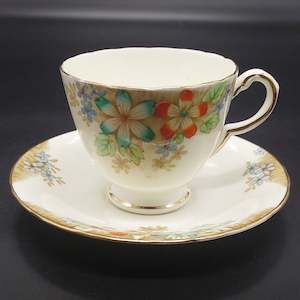 Delphine - Teal and Red Flowers - Duo