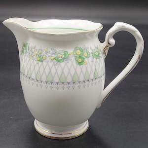 Grafton - Green Flowers on Trellis - Milk Jug