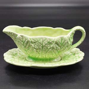 China Brands M: Melba Ware - Embossed Leaves and Flowers - Sauce Jug and Saucer