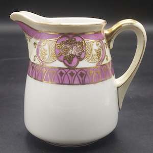 Noritake - Pink Bands with Gold Filigree - Milk Jug