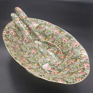 Empire - Trellis Rose - Oval Footed Serving Bowl and Servers