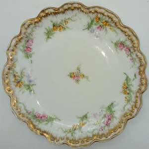 China Brand Limoges France: Limoges, Mavalei et Granger - Pink and Yellow Foxgloves - Side Plate