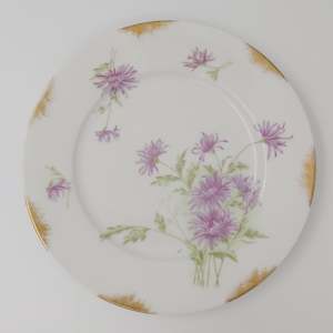 China Brand Limoges France: Limoges, William Guerin - Purple Flowers - Salad Plate
