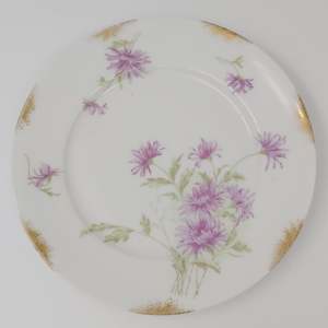 China Brand Limoges France: Limoges, William Guerin - Pink Flowers - Salad Plate
