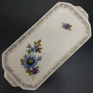 China Brand Lord Nelson Nelson Ware England: Lord Nelson - Blue and Purple Flowers - Sandwich Tray