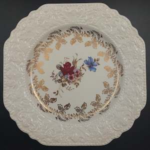 Lord Nelson - Red Rose and Blue and Pink Flowers - Square Plate