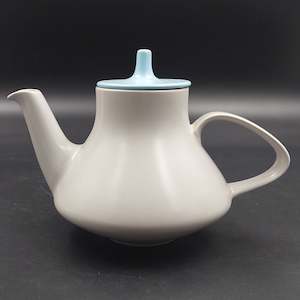 China Brand Poole England: Poole - C104 Sky Blue and Dove Grey - Teapot