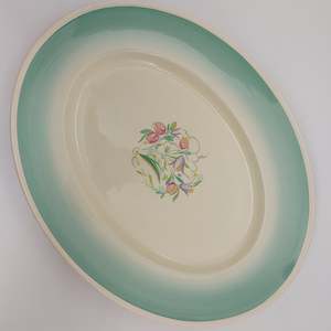 Susie Cooper - Dresden Spray, Blue/Green 1017 - Platter, Large