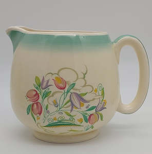 Susie Cooper - Dresden Spray, Blue/Green, 1017 - Jug, 13 cm wide