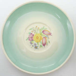 Susie Cooper - Swansea Spray, Blue/Green 1014 - Saucer for Soup Bowl