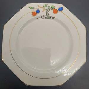 China Brands A: A J Wilkinson - Orange and Blue Fruit on Tree - Octagonal Side Plate