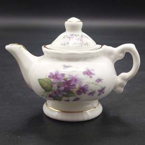 China Brands B: Blue Waters - April, Violets - Miniature Teapot
