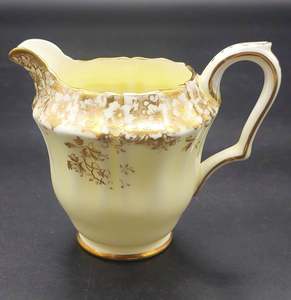 Crown Staffordshire - Floral Spray, Gold Floral Filigree - Milk Jug