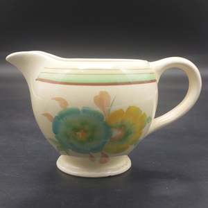 China Brand Clarice Cliff England: Clarice Cliff - Blue and Yellow Honeydew Flower - Milk Jug