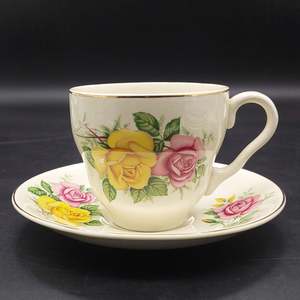China Brand Lord Nelson Nelson Ware England: Lord Nelson - Yellow and Pink Roses - Breakfast Duo