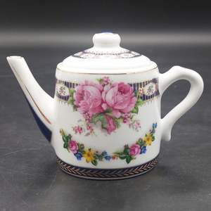 Porcelain Art - Pink Roses - Miniature Teapot