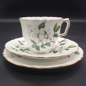 Crown Staffordshire - White Blossom - Trio