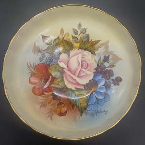China Brands A: Aynsley - Hand-painted Flowers by J A Bailey - Footed Dish