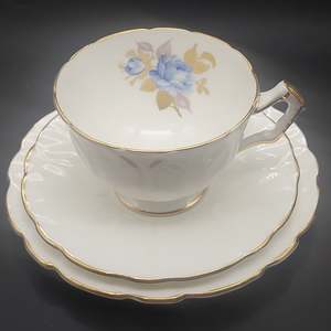 China Brands A: Aynsley - Blue Rose on Crocus - Trio