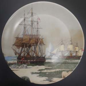 Bendigo Pottery - Sailing Ships in Icebergs - Display Plate