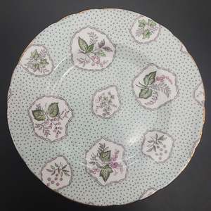 Tuscan - Framed Flowers and Leaves on Blue - Side Plate