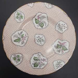 Tuscan - Framed Flowers and Leaves on Pink - Side Plate