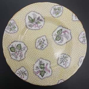 Tuscan - Framed Flowers and Leaves on Yellow - Side Plate