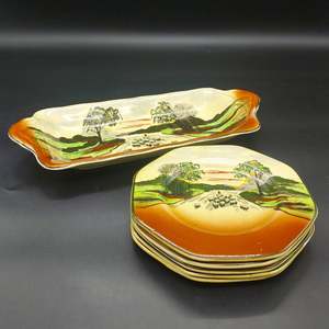 Empire - Sunset Hour - Sandwich Tray and Plates