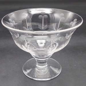Stuart Crystal - Etched Flowers - Footed Dessert Glass
