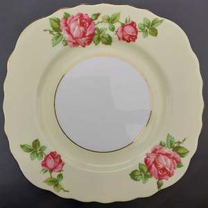 Colclough - Red Roses on Yellow Band - Side Plate
