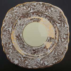Colclough - Gold Filigree Band with Yellow - Side Plate