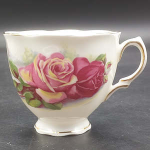 Colclough - Pink/Yellow and Red Roses, Inside Cloud - Cup
