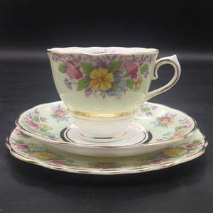 Colclough - Colourful Flowers on Green - Trio