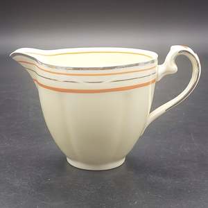 Grindley - Orange and Platinum Stripes - Milk Jug