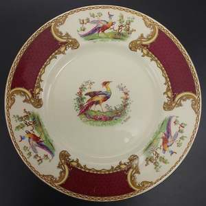 Myott - Chelsea Bird, Maroon - Luncheon Plate