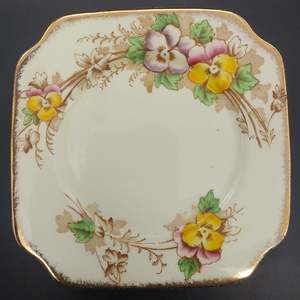 China Brands S: Salisbury - Colourful Pansies on Cream - Side Plate