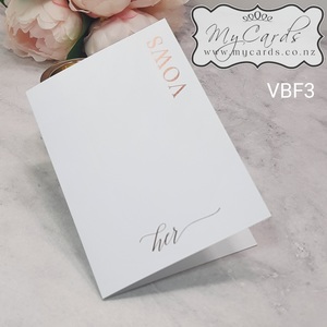 On The Day Stationery Gallery - MyCards Wedding Invitations: Vow Books – FOILED – His & Hers / His and His / Hers and Hers (set of 2 books) VBF3
