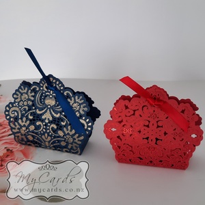 Blue Lasercut Favour Box END OF LINE LAST 108