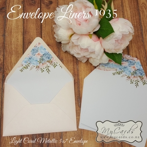 Blue Flowers Envelope Liners – 5×7 Milton – Design 1035EL