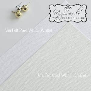 Via Felt Textured White CARD 270gsm – SRA3 or custom size