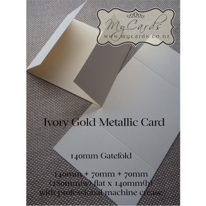 DIY - Do It Yourself - MyCards Wedding Invitations: Gatefold 140mm BLANK – Ivory Gold Metallic