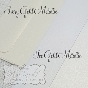 140mm Square Envelopes - MyCards Wedding Invitations: Ivory Gold Metallic 140 mm Square Envelopes Rectangle Flap