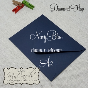 A2 Envelopes 111mm x 146mm - MyCards Wedding Invitations: A2 Navy Blue Diamond Flap Envelope