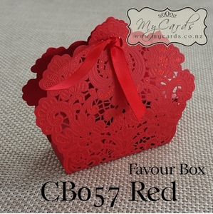 Favour Boxes etc. - MyCards Wedding Invitations: Red Lasercut Favour Box MYCARDS see new listing