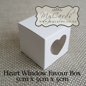 Favour Boxes etc. - MyCards Wedding Invitations: White Heart Favour Box 5cm Sq MYCARDS