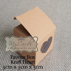 Favour Boxes etc. - MyCards Wedding Invitations: Kraft Favour Box Heart Window 5cm Sq MYCARDS