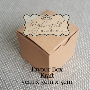 Kraft Favour Box 5cm Sq MYCARDS
