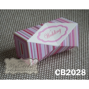 Wedding Striped Pink Favour Box