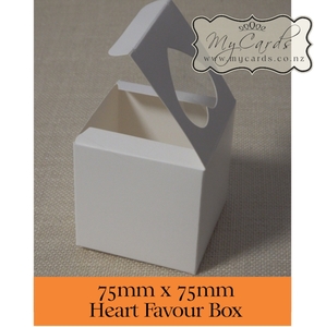 75mm Square Heart Favour Box