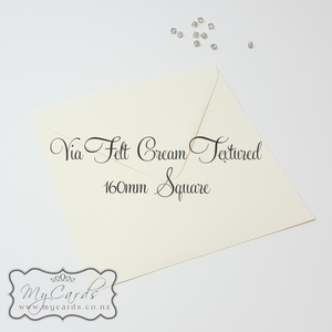 160mm Sq Via Felt Textured Envelopes Cream END OF LINE